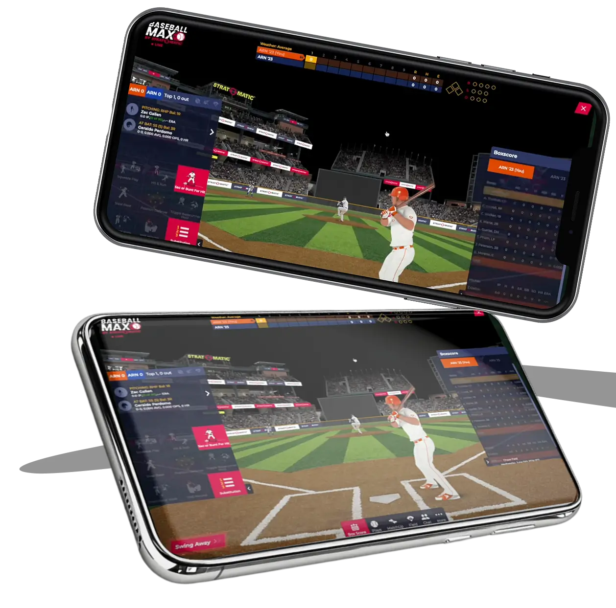 Baseball game on mobile devices